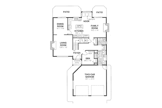 Floor Plan - Main Floor for Traditional House Plan #18-8964 - 5 bed, 2.5 bath