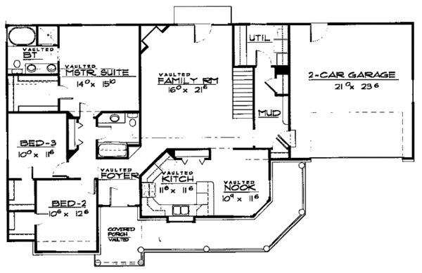 Home Plan - Country Floor Plan - Main Floor Plan #308-292