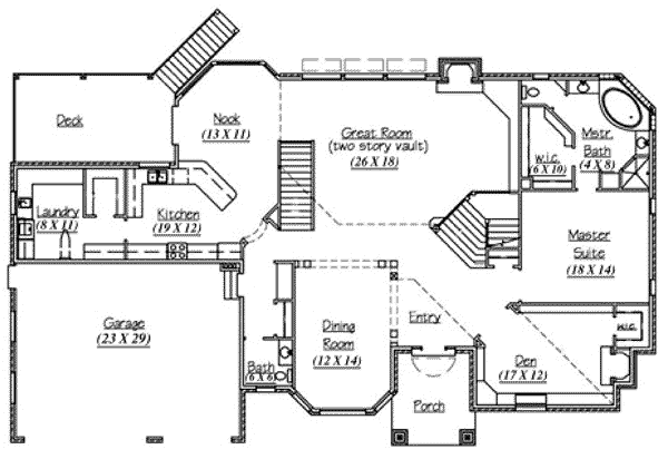 Architectural House Design - European Floor Plan - Main Floor Plan #5-223