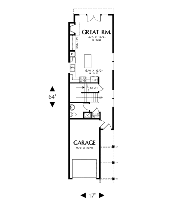 Architectural House Design - Craftsman Floor Plan - Main Floor Plan #48-376