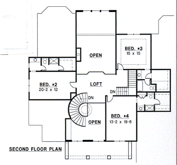 European Floor Plan - Upper Floor Plan #67-462