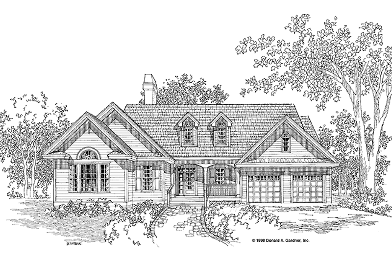 Architectural House Design - Country Exterior - Front Elevation Plan #929-309
