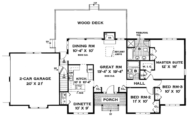 House Plan Design - Ranch Floor Plan - Main Floor Plan #456-70