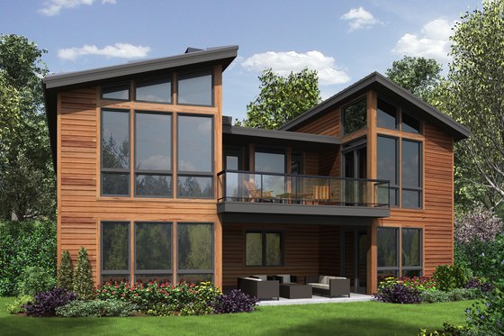 Exterior - Rear Elevation for Modern House Plan #48-606 - 4 bed, 4 bath