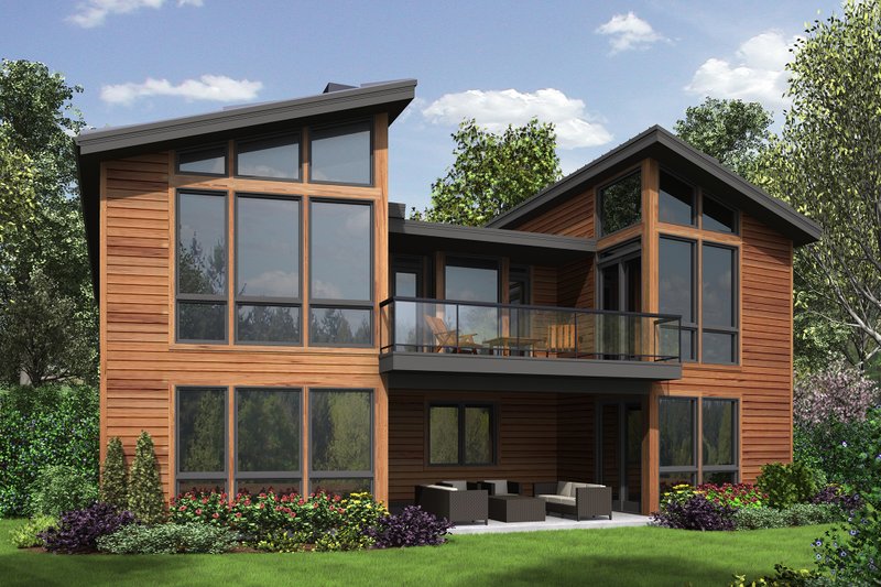 Architectural House Design - Exterior - Rear Elevation for Modern House Plan #48-606 - 4 bed, 4 bath