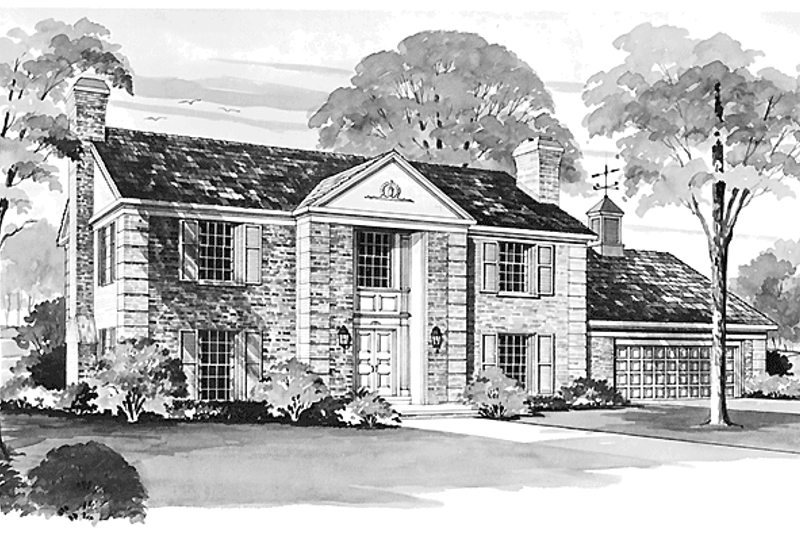 Architectural House Design - Colonial Exterior - Front Elevation Plan #72-606