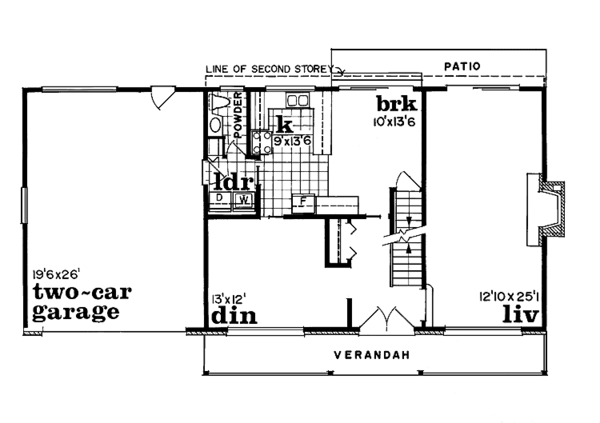 House Blueprint - Country Floor Plan - Main Floor Plan #47-669