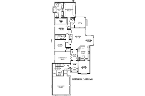Floor Plan - Main Floor for European House Plan #81-1336 - 3 bed, 3 bath