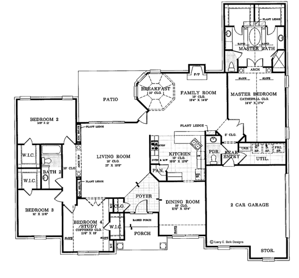 House Design - Ranch Floor Plan - Main Floor Plan #952-1