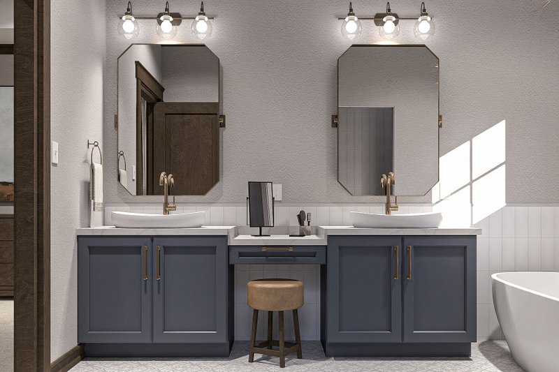 House Design - Interior - Master Bathroom 1 for Mediterranean House Plan #455-389 - 2 bed, 2 bath