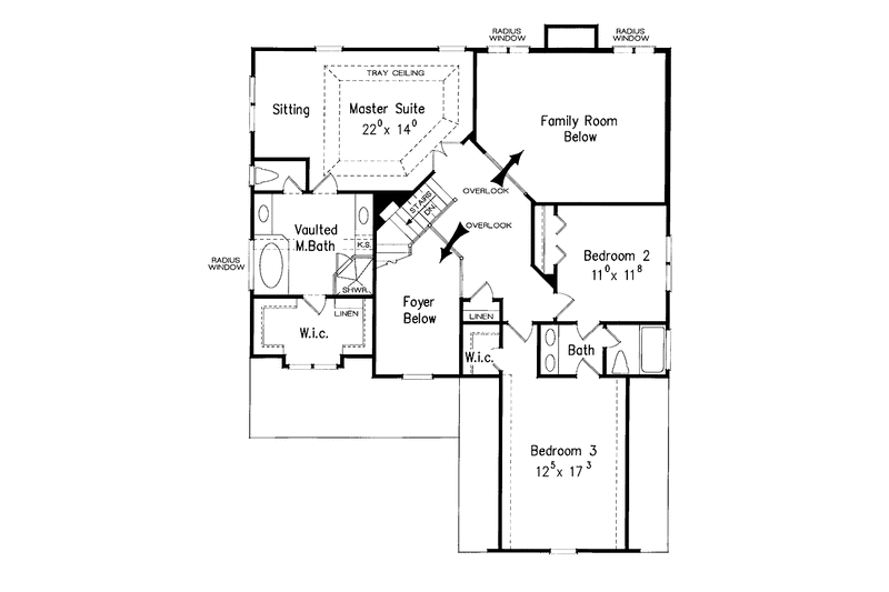 House Blueprint - Floor Plan - Upper Floor for Country House Plan #927-647 - 4 bed, 3 bath