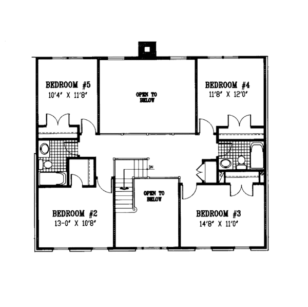 House Plan Design - Colonial Floor Plan - Upper Floor Plan #953-75
