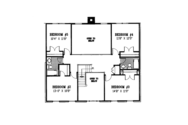 Dream House Plan - Floor Plan - Upper Floor for Colonial House Plan #953-75 - 5 bed, 3.5 bath