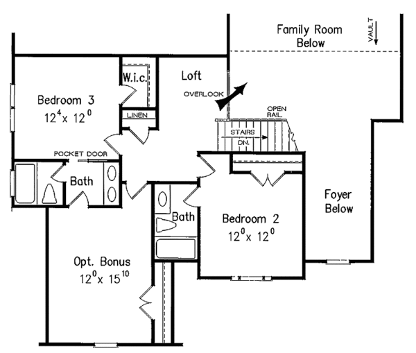 Architectural House Design - Colonial Floor Plan - Upper Floor Plan #927-587