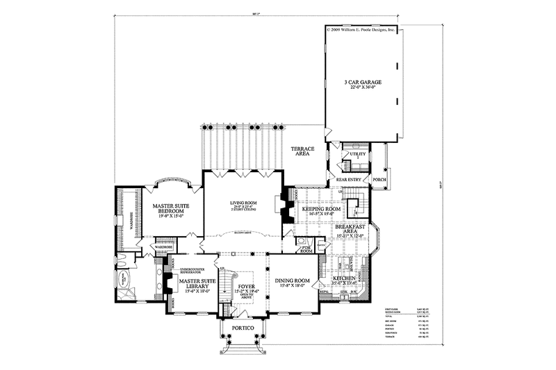 Dream House Plan - Floor Plan - Main Floor for Colonial House Plan #137-357 - 4 bed, 5.5 bath