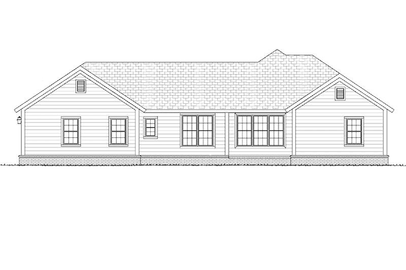 Home Plan - Exterior - Rear Elevation for Traditional House Plan #513-2130 - 4 bed, 2 bath