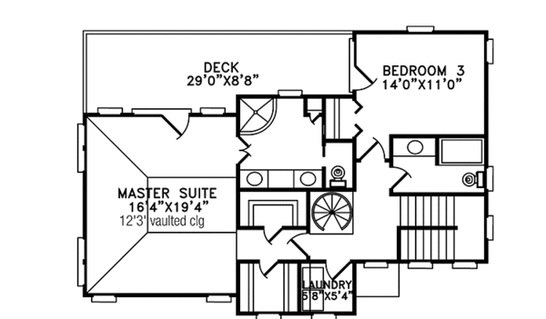 Dream House Plan - Mediterranean Floor Plan - Upper Floor Plan #991-17