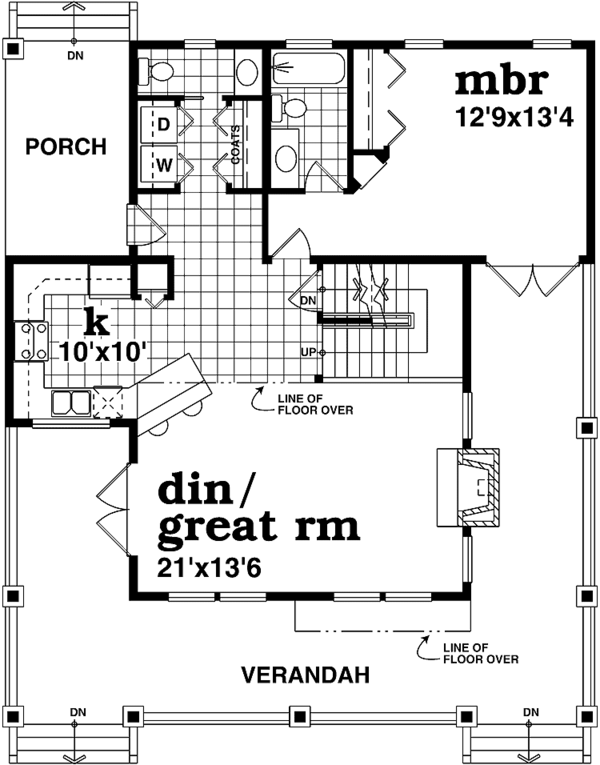 Architectural House Design - Victorian Floor Plan - Main Floor Plan #47-1021