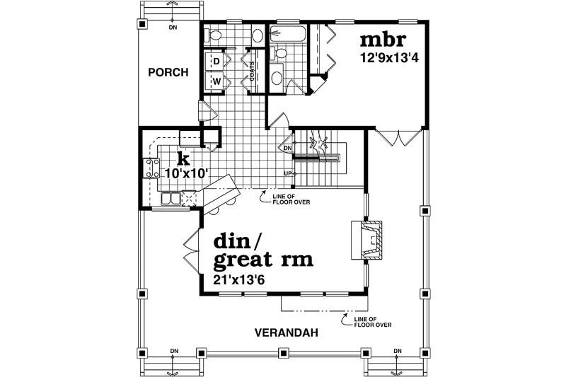 Dream House Plan - Floor Plan - Main Floor for Victorian House Plan #47-1021 - 3 bed, 2.5 bath