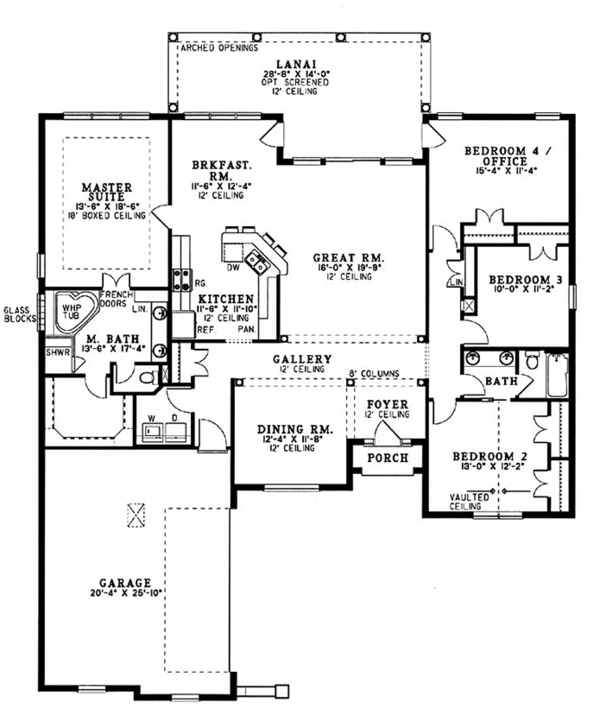 House Design - Mediterranean Floor Plan - Main Floor Plan #17-3368