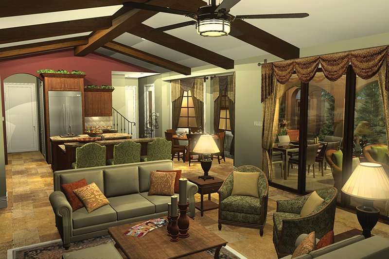 Home Plan - Interior - Family Room for Mediterranean House Plan #930-434 - 3 bed, 4 bath