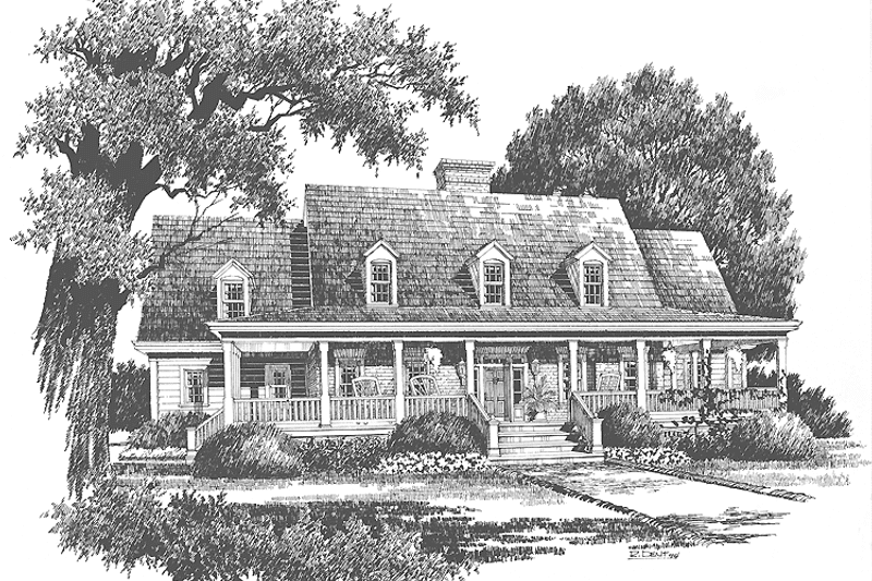 Home Plan - Exterior - Front Elevation 3 for Country House Plan #429-199 - 3 bed, 2.5 bath