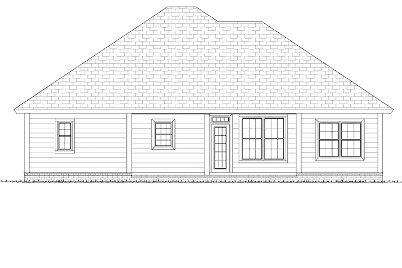 Architectural House Design - Exterior - Rear Elevation for Traditional House Plan #513-2135 - 3 bed, 2 bath