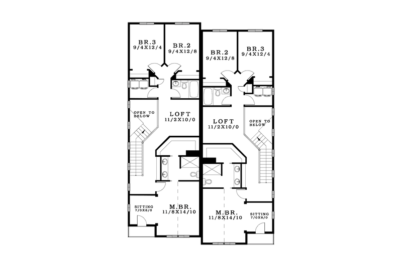 Architectural House Design - Floor Plan - Upper Floor for Craftsman House Plan #943-37 - 6 bed, 4 bath