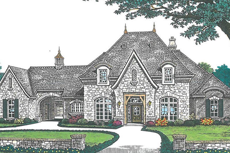 Dream House Plan - Exterior - Front Elevation 4 for European House Plan #310-1256 - 4 bed, 3.5 bath