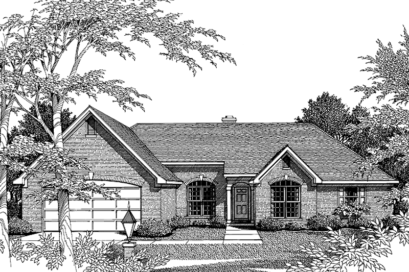 Architectural House Design - Exterior - Front Elevation 3 for Ranch House Plan #952-132 - 4 bed, 2.5 bath