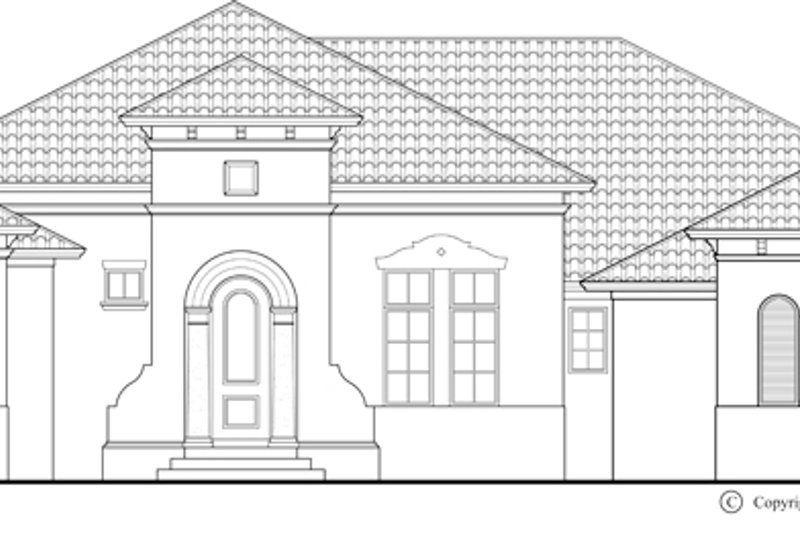 House Blueprint - Exterior - Front Elevation 9 for Mediterranean House Plan #930-446 - 3 bed, 3.5 bath