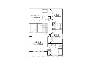 Floor Plan - Upper Floor for Craftsman House Plan #943-25 - 3 bed, 2.5 bath