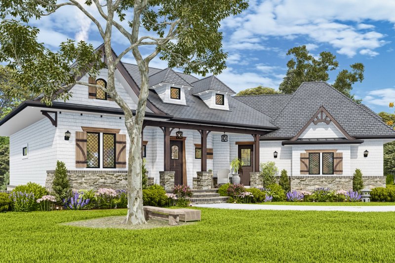 Home Plan - Exterior - Front Elevation 4 for Craftsman House Plan #54-707 - 3 bed, 2 bath