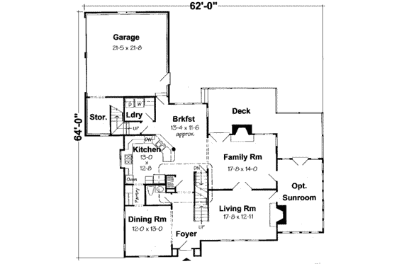 Floor Plan - Main Floor for European House Plan #312-468 - 4 bed, 3.5 bath