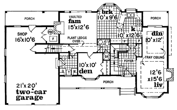 House Blueprint - Victorian Floor Plan - Main Floor Plan #47-827