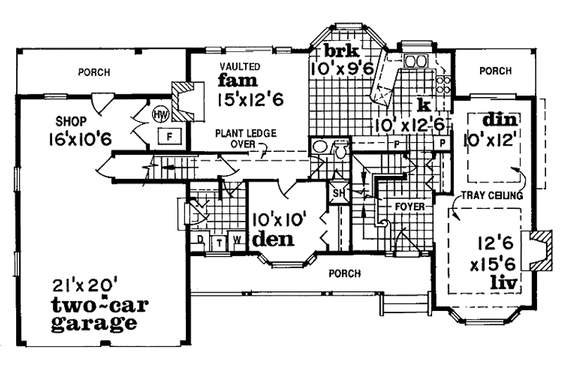 Home Plan - Floor Plan - Main Floor for Victorian House Plan #47-827 - 3 bed, 3 bath