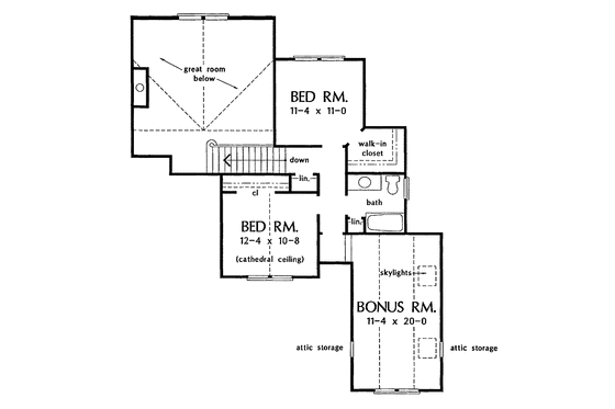 Floor Plan - Upper Floor for Traditional House Plan #929-250 - 3 bed, 2.5 bath