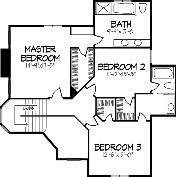 Home Plan - Tudor Floor Plan - Upper Floor Plan #320-866