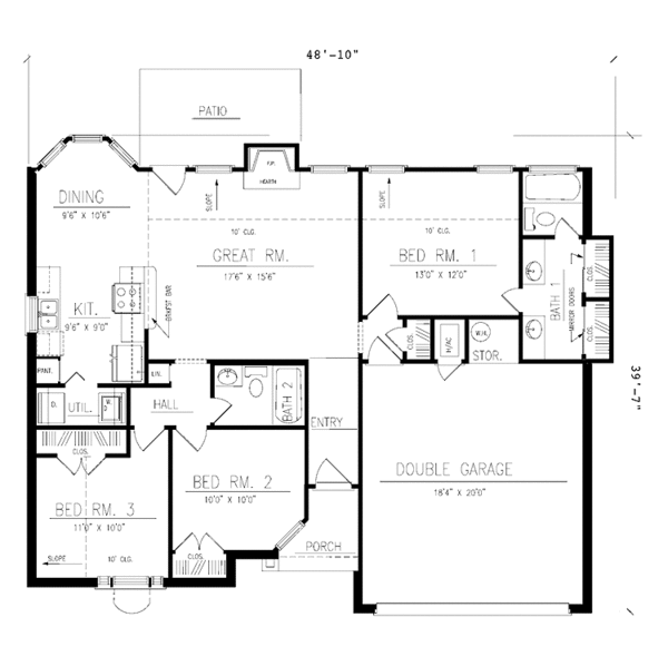 House Plan Design - Traditional Floor Plan - Main Floor Plan #42-667