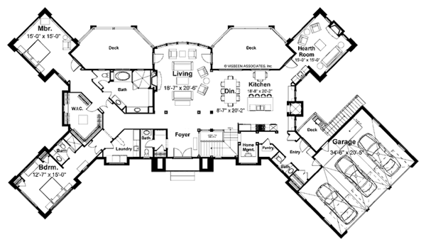 House Design - Contemporary Floor Plan - Main Floor Plan #928-67