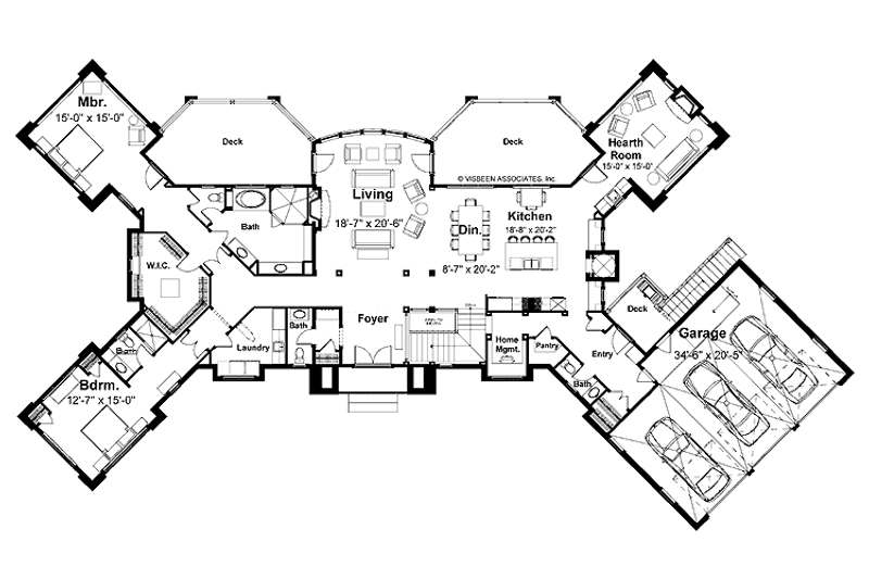 Dream House Plan - Floor Plan - Main Floor for Contemporary House Plan #928-67 - 4 bed, 4 bath