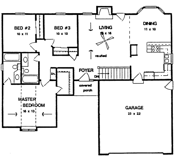 Ranch Style House Plan 3 Beds 2 Baths 1216 Sq Ft 58 215