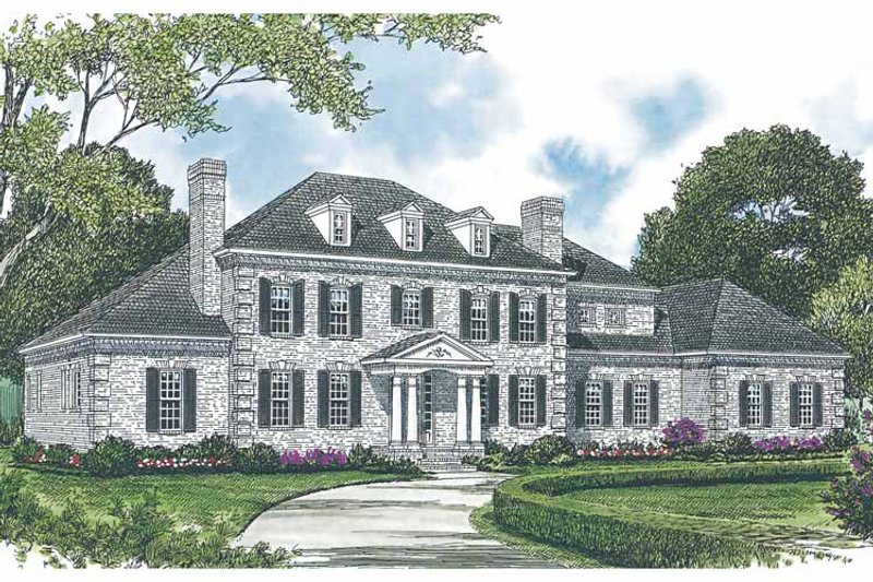 Dream House Plan - Exterior - Front Elevation 3 for Colonial House Plan #453-591 - 5 bed, 5.5 bath