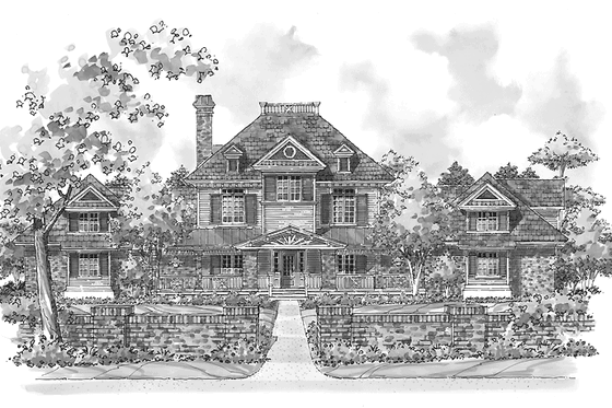 Exterior - Front Elevation 3 for Victorian House Plan #930-206 - 3 bed, 2.5 bath