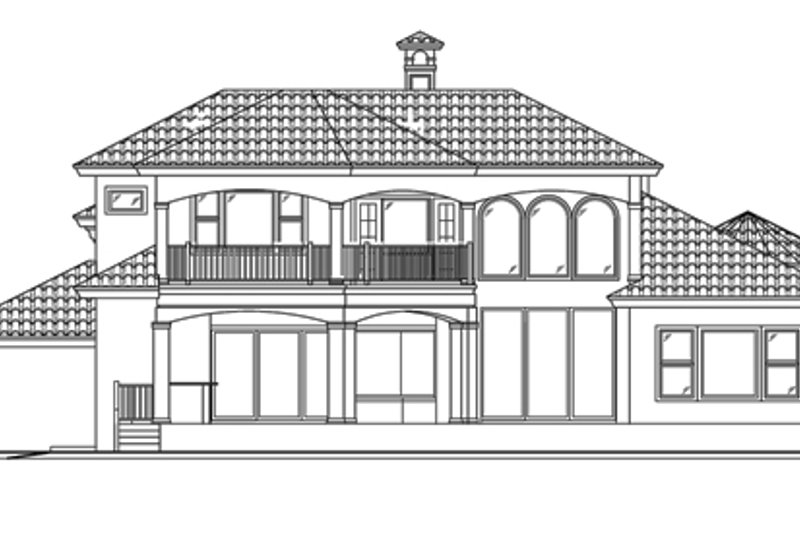 House Blueprint - Exterior - Rear Elevation for Mediterranean House Plan #27-427 - 4 bed, 4.5 bath