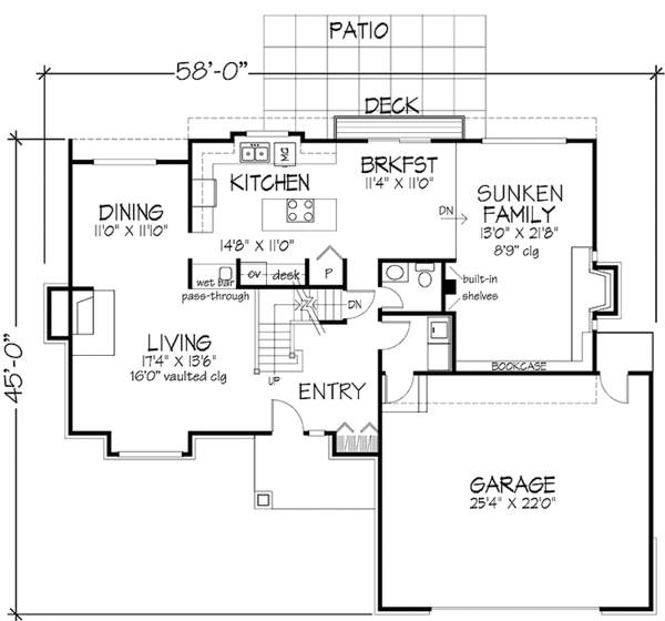 Architectural House Design - Prairie Floor Plan - Main Floor Plan #320-1138