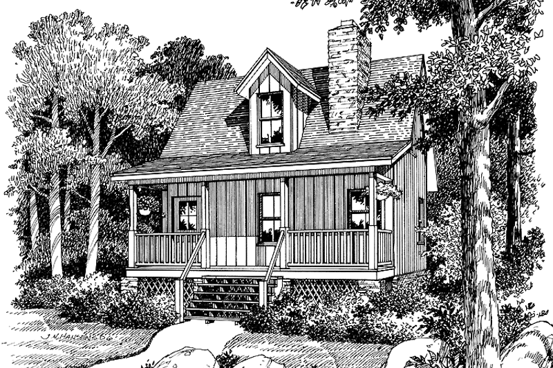 House Plan Design - Exterior - Front Elevation 3 for Mediterranean House Plan #417-577 - 1 bed, 1 bath