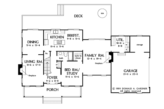 Floor Plan - Main Floor for Country House Plan #929-104 - 4 bed, 3 bath