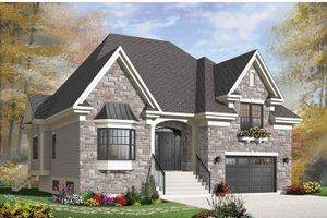 Exterior - Front Elevation 3 for European House Plan #23-2541 - 3 bed, 2 bath