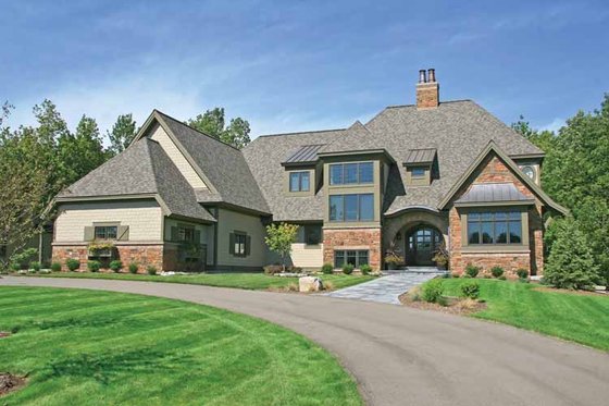 Exterior - Front Elevation for European House Plan #928-180 - 3 bed, 3.5 bath